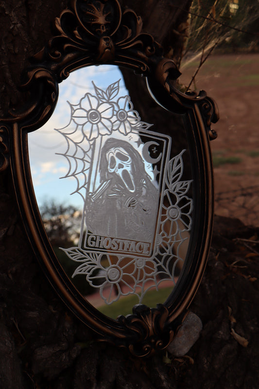 Ghostface Tarot Hand-Etched Mirror